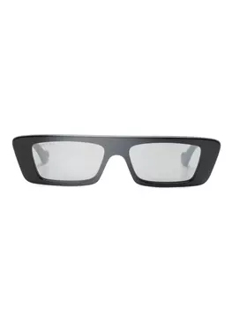 Gucci Eyewear солнцезащитные очки в прямоугольной оправе, черный