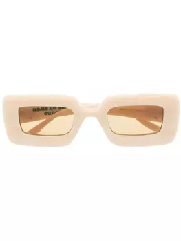 Gucci Eyewear солнцезащитные очки в прямоугольной оправе, нейтральный цвет