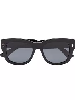 Gucci Eyewear солнцезащитные очки в прямоугольной оправе, черный