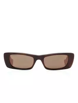 Gucci Eyewear солнцезащитные очки в прямоугольной оправе, коричневый