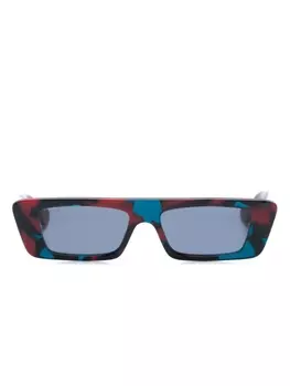 Gucci Eyewear солнцезащитные очки в прямоугольной оправе, синий