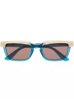 Gucci Eyewear солнцезащитные очки в прямоугольной оправе, синий