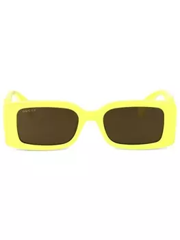 Gucci Eyewear солнцезащитные очки в прямоугольной оправе, желтый