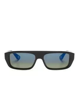 Gucci Eyewear солнцезащитные очки в прямоугольной оправе, черный