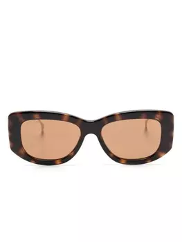 Gucci Eyewear солнцезащитные очки в прямоугольной оправе, коричневый