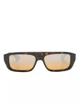 Gucci Eyewear солнцезащитные очки в прямоугольной оправе, коричневый