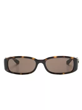 Gucci Eyewear солнцезащитные очки в прямоугольной оправе, коричневый