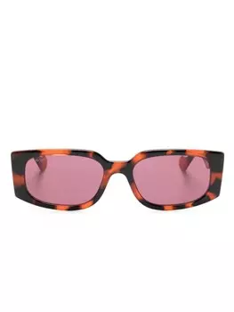 Gucci Eyewear солнцезащитные очки в прямоугольной оправе, оранжевый