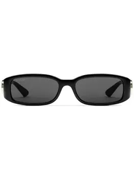 Gucci Eyewear солнцезащитные очки в прямоугольной оправе, черный