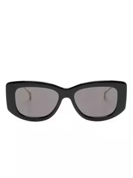 Gucci Eyewear солнцезащитные очки в прямоугольной оправе, золотистый