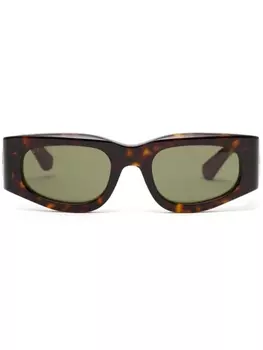 Gucci Eyewear солнцезащитные очки в прямоугольной оправе, коричневый