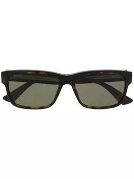 Gucci Eyewear солнцезащитные очки в прямоугольной оправе, черный