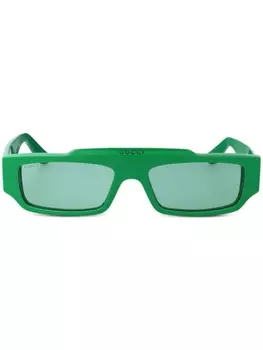 Gucci Eyewear солнцезащитные очки в прямоугольной оправе GG1592S003 003 GREEN GREEN GREENGG, зеленый