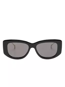 Gucci Eyewear солнцезащитные очки в прямоугольной оправе, золотистый