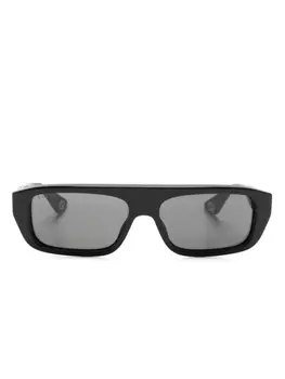 Gucci Eyewear солнцезащитные очки в прямоугольной оправе, черный