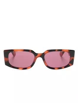 Gucci Eyewear солнцезащитные очки в прямоугольной оправе, оранжевый