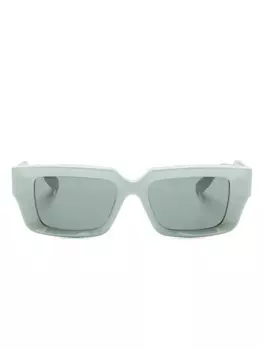 Gucci Eyewear солнцезащитные очки в прямоугольной оправе с логотипом, зеленый