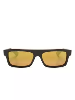 Gucci Eyewear солнцезащитные очки в прямоугольной оправе, коричневый