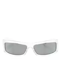 Gucci Eyewear солнцезащитные очки в прямоугольной оправе с логотипом, белый