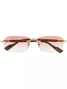 Gucci Eyewear солнцезащитные очки в прямоугольной оправе, золотистый