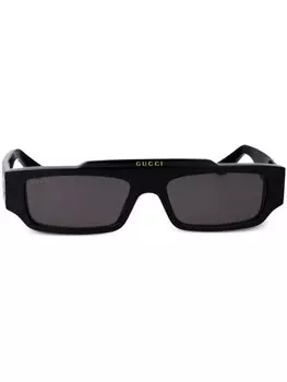 Gucci Eyewear солнцезащитные очки в прямоугольной оправе GG, черный