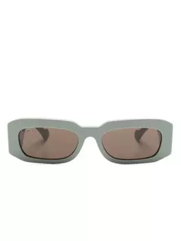 Gucci Eyewear солнцезащитные очки в прямоугольной оправе с логотипом, зеленый