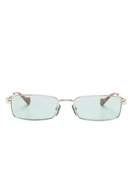 Gucci Eyewear солнцезащитные очки в прямоугольной оправе, зеленый