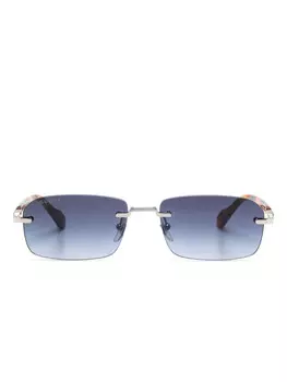 Gucci Eyewear солнцезащитные очки в прямоугольной оправе, коричневый