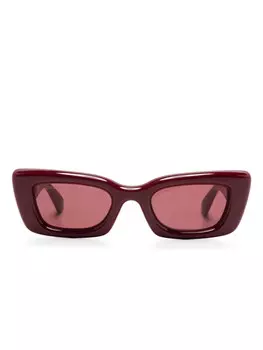 Gucci Eyewear солнцезащитные очки в прямоугольной оправе, красный