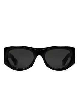 Gucci Eyewear солнцезащитные очки в прямоугольной оправе, черный