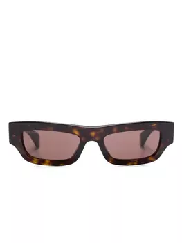 Gucci Eyewear солнцезащитные очки в прямоугольной оправе, коричневый