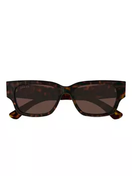 Gucci Eyewear солнцезащитные очки в прямоугольной оправе, коричневый