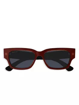 Gucci Eyewear солнцезащитные очки в прямоугольной оправе, красный