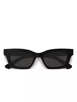 Gucci Eyewear солнцезащитные очки в прямоугольной оправе, черный