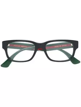 Gucci Eyewear Web-деталь квадратные очки, черный