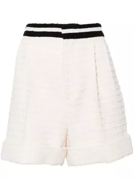 Gucci фактурные твидовые шорты, белый
