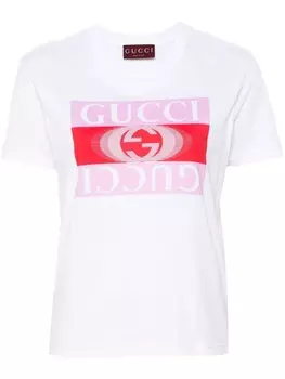 Gucci футболка из хлопка с принтом Gucci, белый