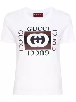 Gucci футболка с логотипом, белый