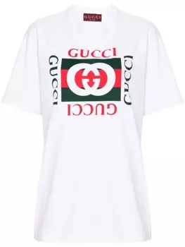 Gucci футболка с логотипом, белый