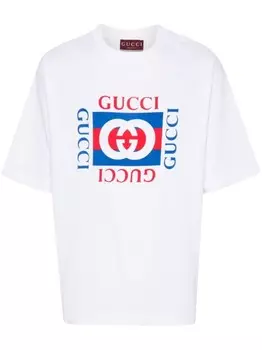 Gucci футболка с логотипом Interlocking G, белый