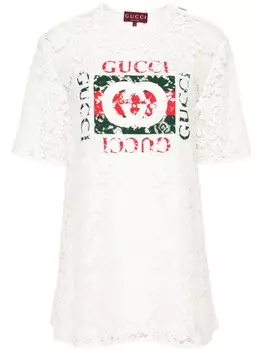 Gucci футболка с логотипом Interlocking G, белый