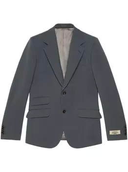 Gucci габардиновый блейзер с нашивкой-логотипом, серый