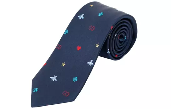 GUCCI Галстук мужской синий