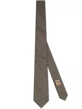 Gucci галстук с логотипом Interlocking G, нейтральный цвет