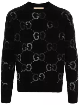 Gucci GG-jacquard cashmere jumper, черный