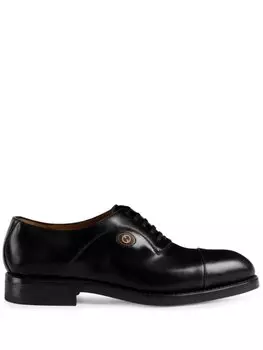 Gucci GG logo-plaque derby shoes, черный