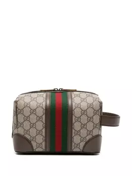 Gucci GG Supreme leather wash bag, коричневый