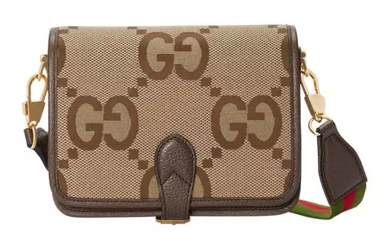 GUCCI Холщовая сумка, сумка-мессенджер, сумка-багажник, сумка через плечо, женская бежево-коричневая