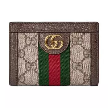 GUCCI Холщовый кошелек Ophidia унисекс бежевого и темно-коричневого цветов