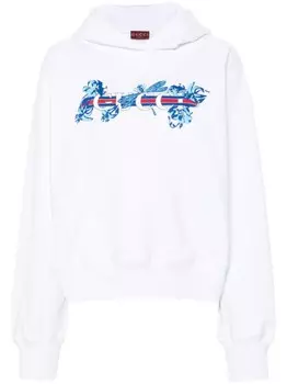 Gucci худи с логотипом, белый